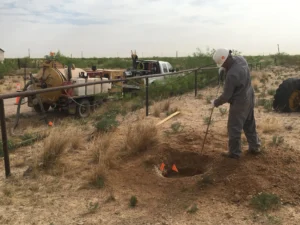 services in progress for hydrovac excavation